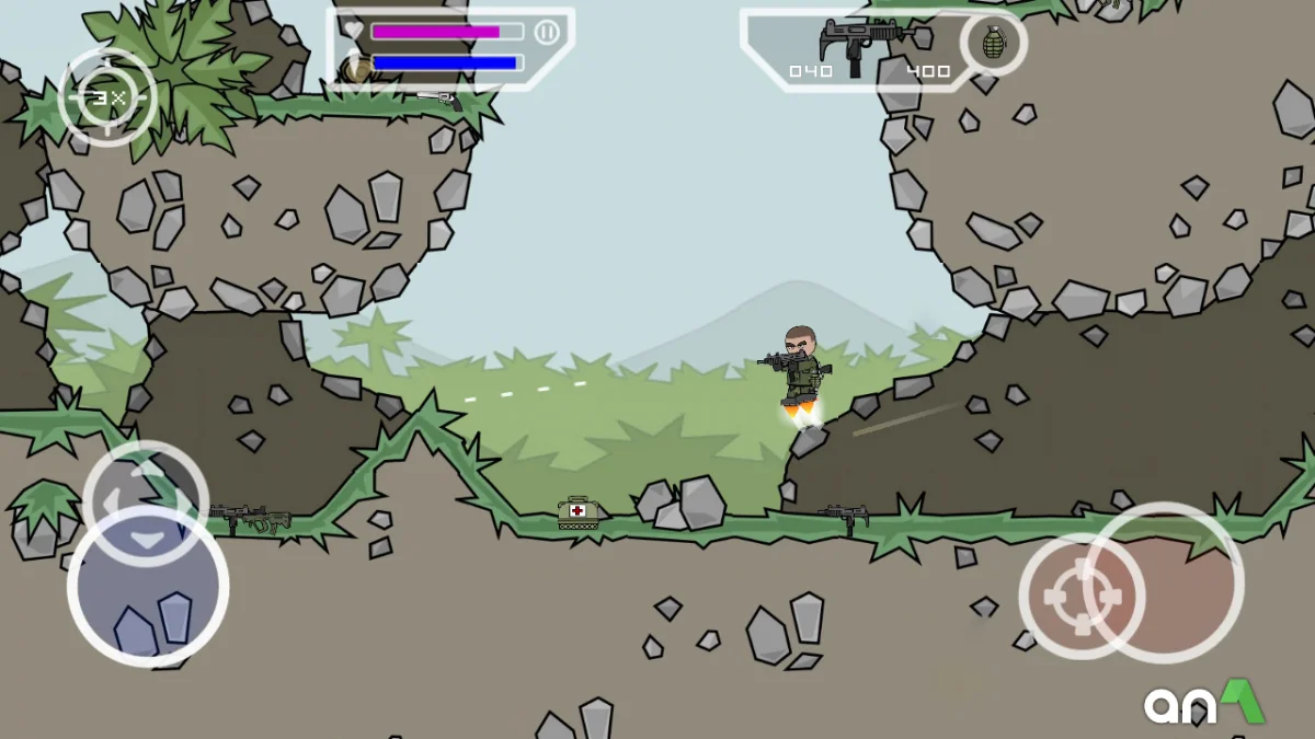 Mini Militia Mod Apk gameplay screenshot 1