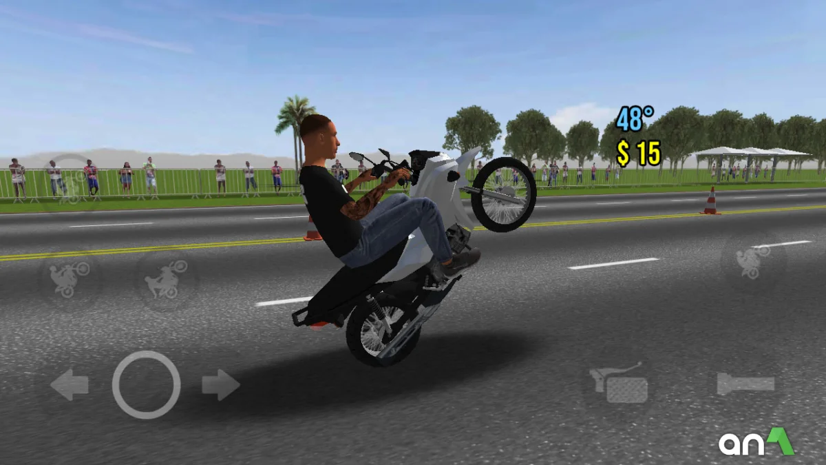 Moto Wheelie 3D Mod Apk gameplay screenshot 1