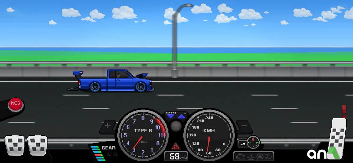 Pixel Car Racer Mod Apk gameplay screenshot 1