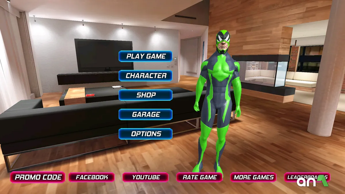Rope Frog Ninja Hero Car Vegas Mod Apk gameplay screenshot 1