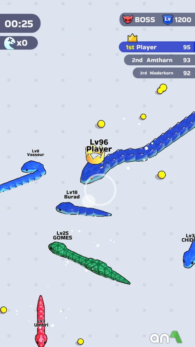 Snake Clash Mod Apk gameplay screenshot 2
