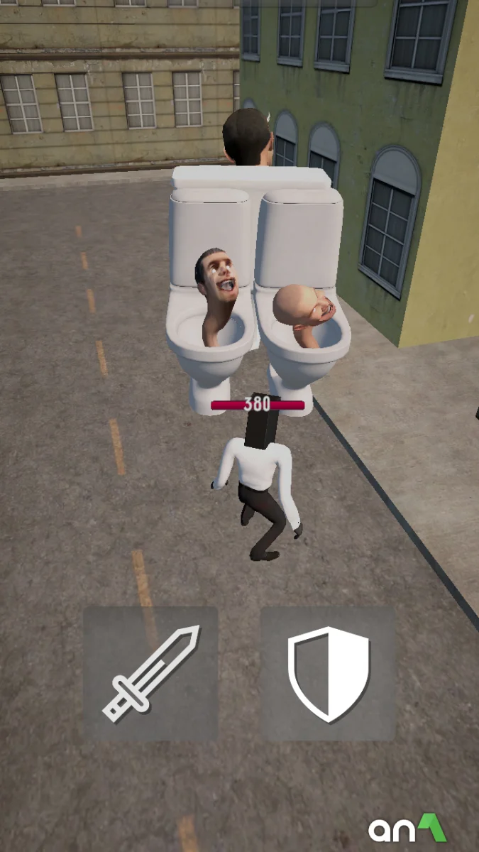 Toilet Fight Mod Apk gameplay screenshot 1