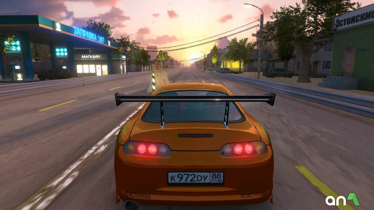 Traffic Racer Russian Village Mod Apk gameplay screenshot 1