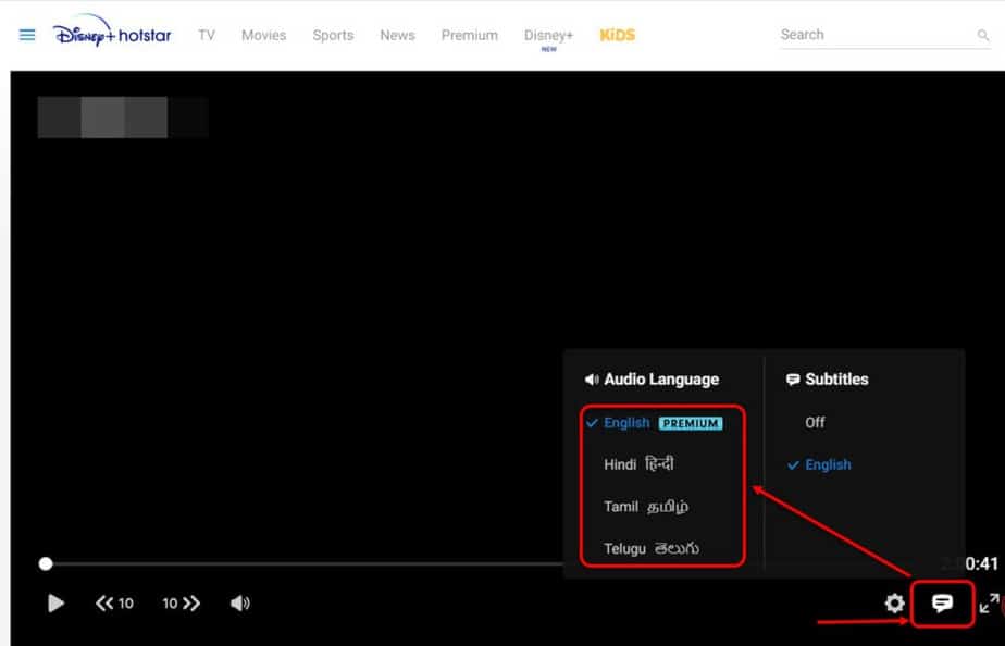 Eight distinct languages on Hotstar