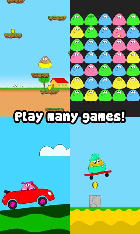 download mini game Pou mod apk 
