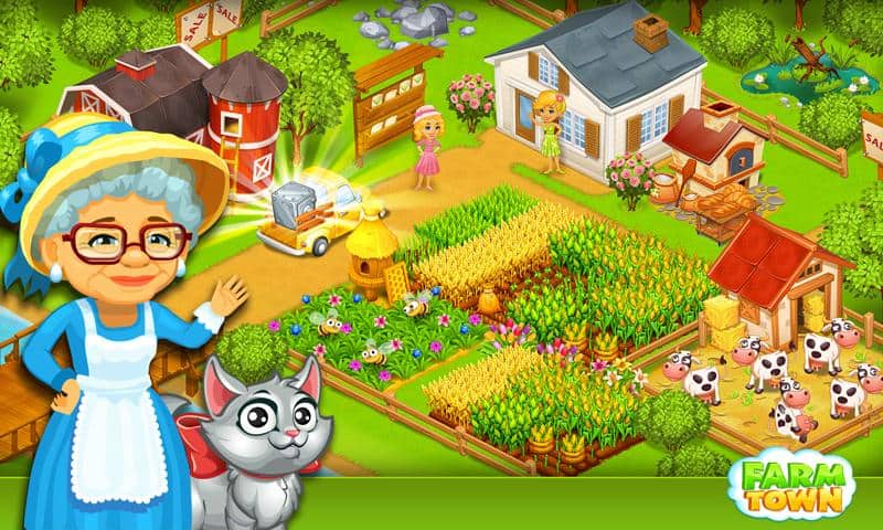 download Farm Town Happy farming Day mod android