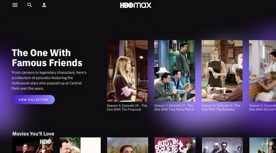 Delicate Web Interface Of HBO Max