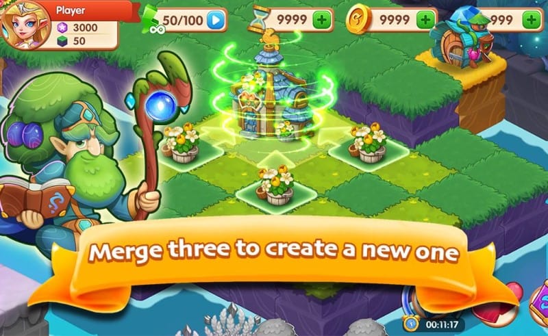 game Merge Forest mod Unlimited Gold, Diamonds, Energy